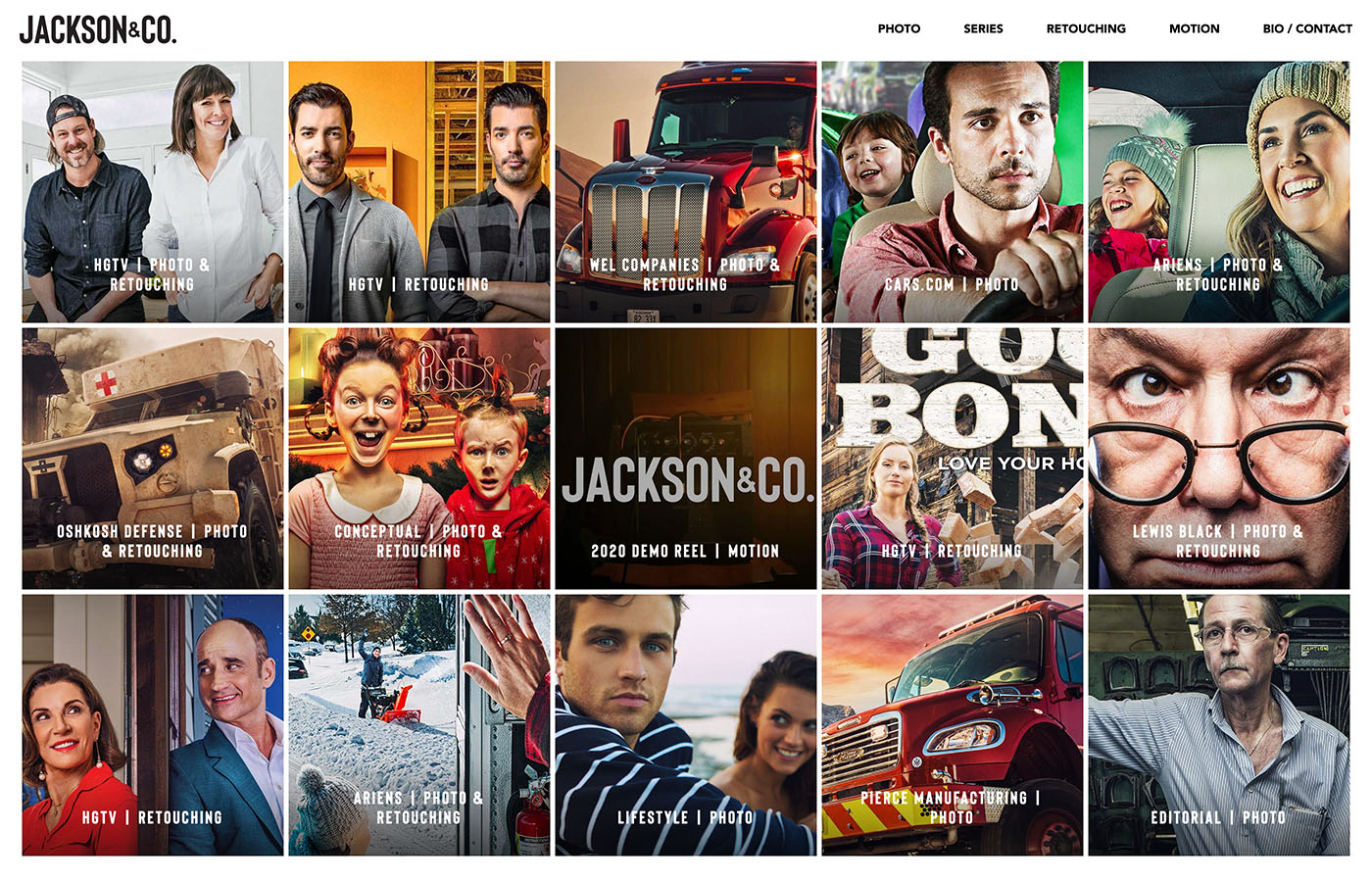 Custom Wordpress design and development for Jackson & CO. photography studio